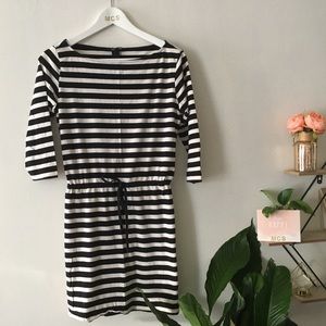H&M | Basic black white striped cotton dress small